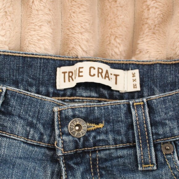 True Craft Men's Distressed Straight Jeans Sz 34x32 - Picture 8 of 9